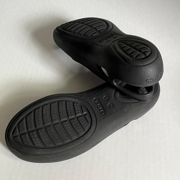 CROCS Kadee Black Waterproof Croslite Ballet Slingback Flat Comfort Sandals 7 - Picture 4 of 5